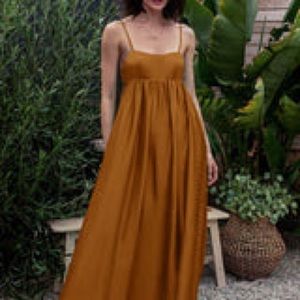 Fame and Partners Rocco Dress in Rust Satin